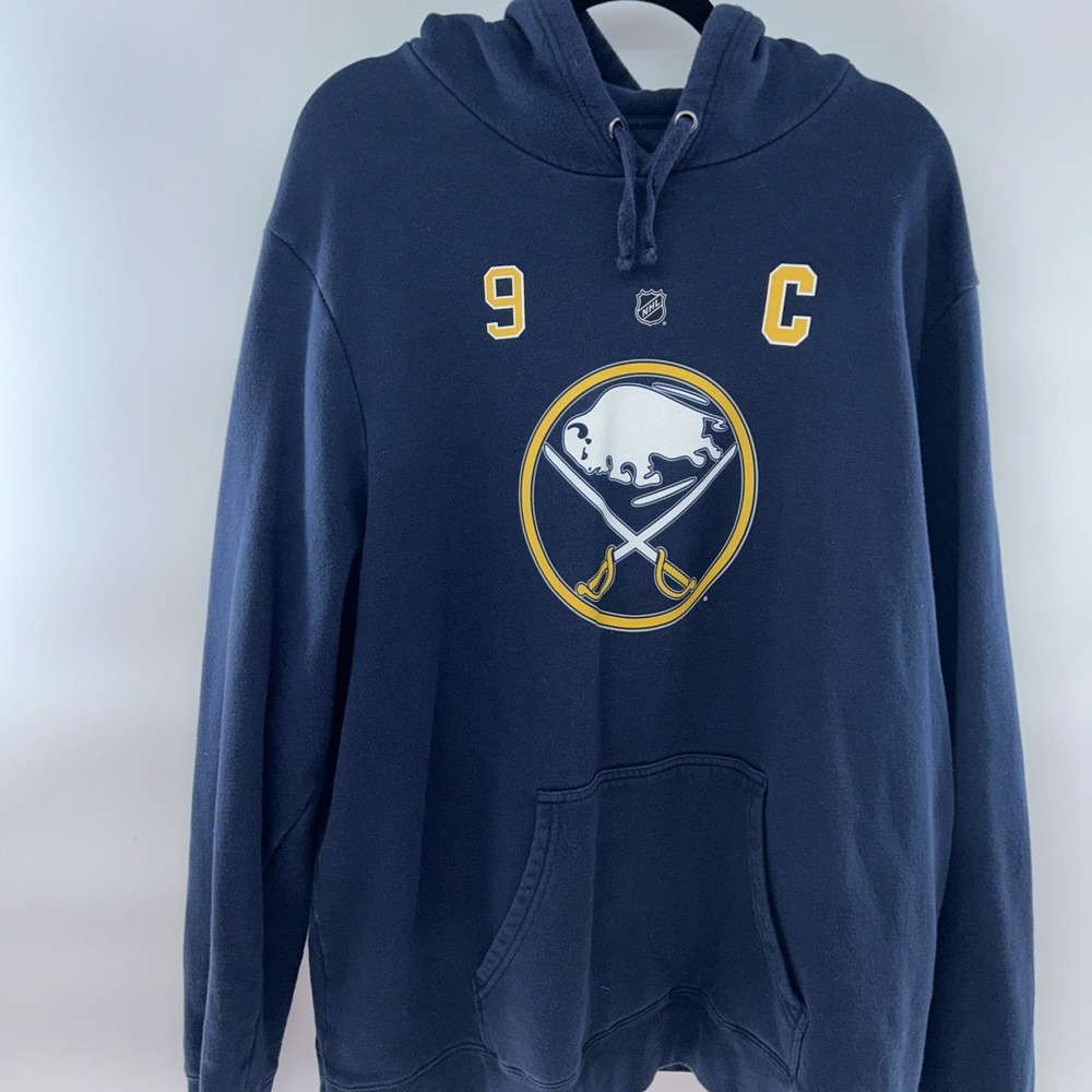 Buffalo Sabres Jack Eichel #9 Men's Fanatics Navy Pullover Hooded Sweatshirt XXL